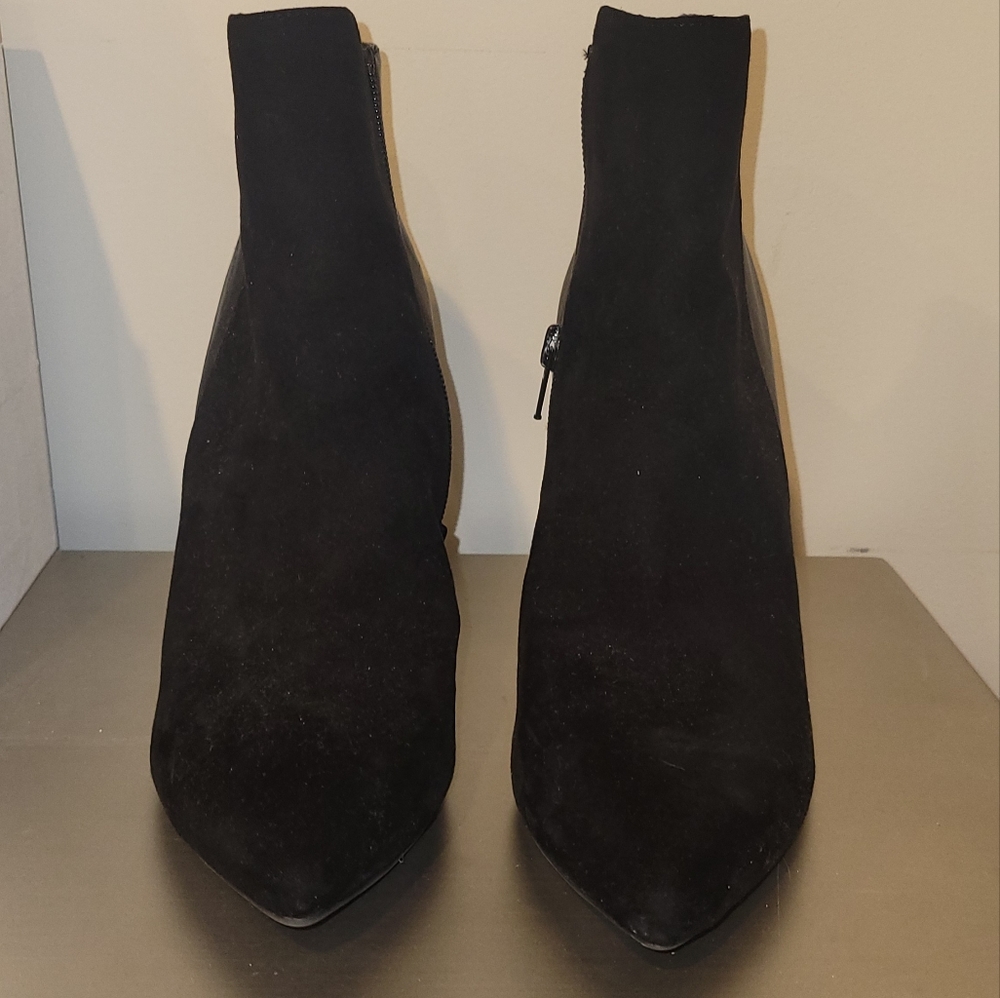 Brand New Never Worn Black Wedge Booties. Size 8.5 - Picture 2 of 3